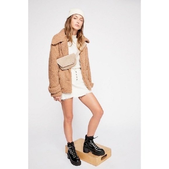 🌟  FREE PEOPLE SO SOFT COZY TEDDY PEACOAT NWT 🌟 - Picture 6 of 14